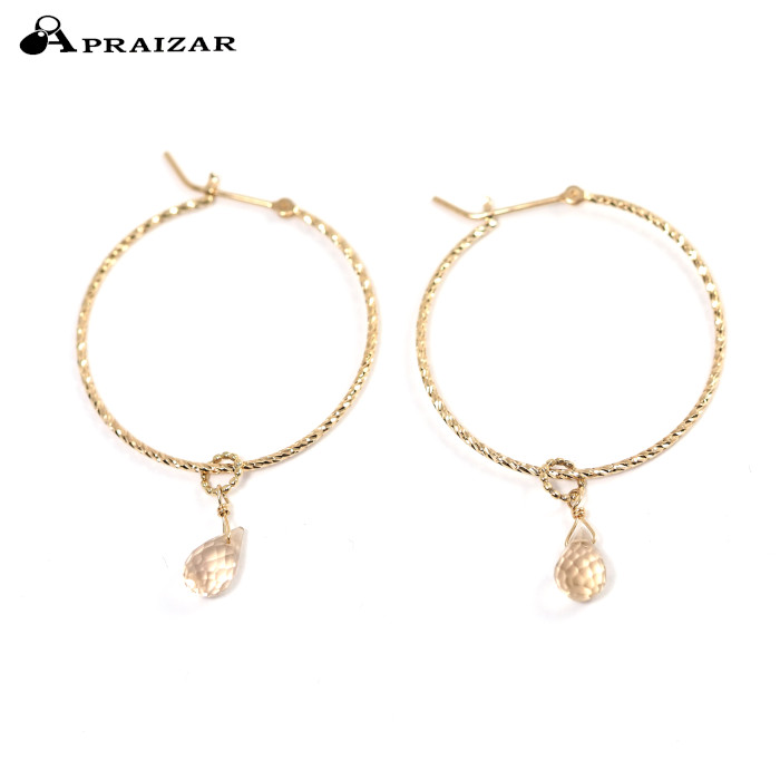 楽天市場】アガット オパールチャーム付きフープピアス/K10PG