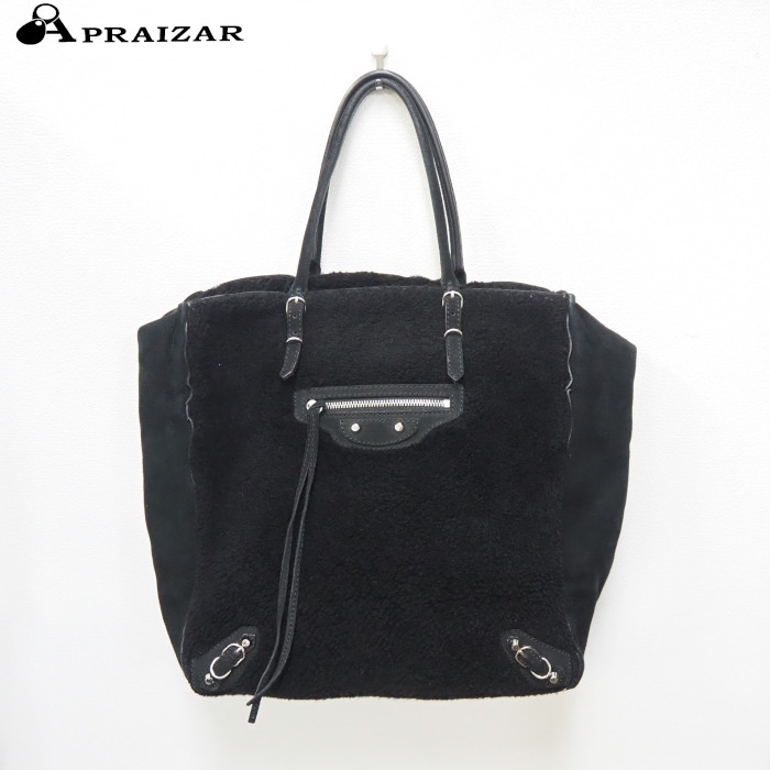 バレンシアガ ムートン レザー バッグ BALENCIAGA バレンシアガ トートバッグ エブリデイ ムートン