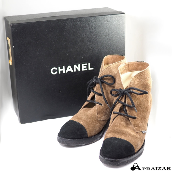 楽天市場】CHANEL シャネル ショートブーツ レースアップ