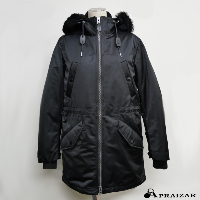 COACH コーチ職 2WAY 厚地の外套 上衣 黒いこと 肌付き 落ち込む ヒョウ柄 レオパード柄 レディース 3WAY [中古]