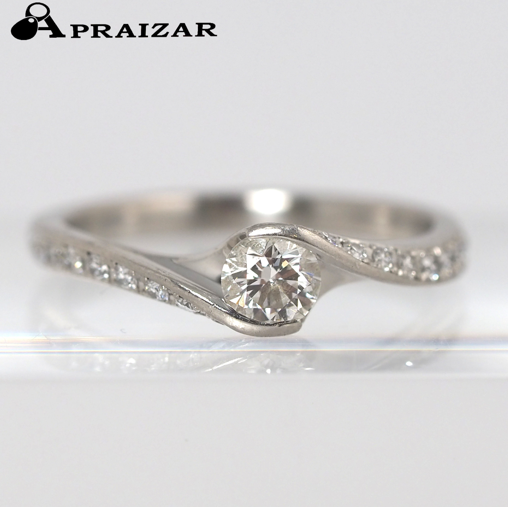 NIWAKA 俄 ニワカ PT950 ダイヤ0.268ct G-SI1-3EX 暁 AKATSUKI リング 9号 鑑定書付 [中古]｜APRAIZAR