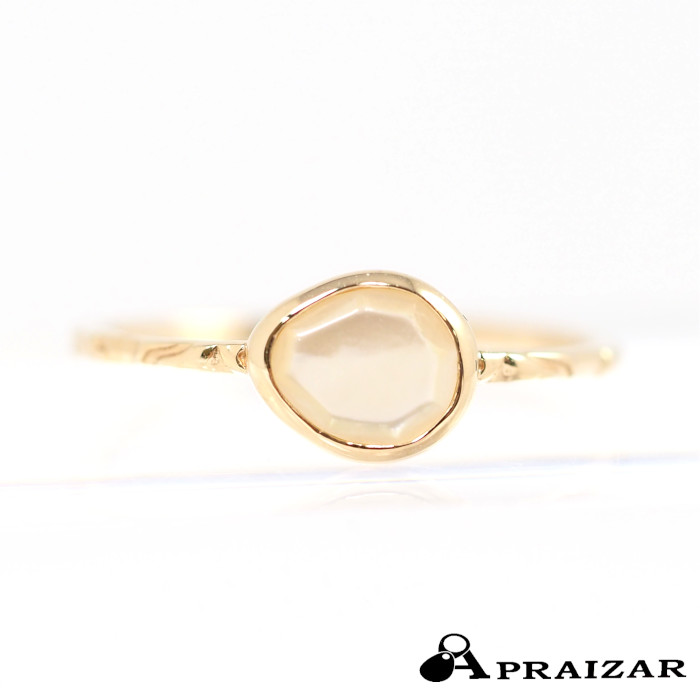 楽天市場】ageteアガット K10 白蝶貝 リング9号 指輪 イエローゴールド