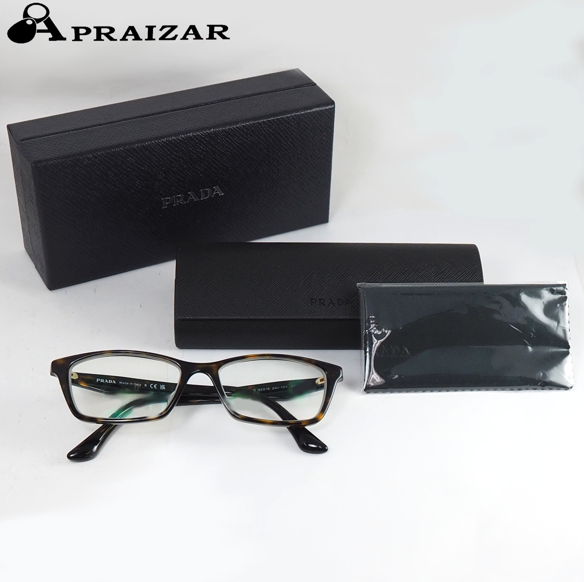 雁の使い容器に並べるつけ加える送りとどける PRADA プラダ VPR20R 眼鏡 べっ甲 度付き添い人 容れもの付 [中古]