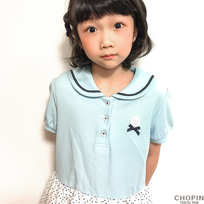 楽天市場 セール75 Off 子供 女の子 ドットプリント切替ワンピース 8036 11scl 140 150cm Chopin ショパン キッズ カジュアル パフスリーブ 半袖 水玉 ドット 夏 水色 サックス ホワイト 白 ネイビー 紺 キッズフォーマル Aprire