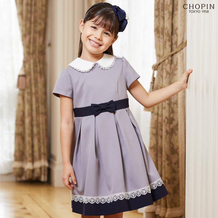 入学式 130cm スーツ 女の子 ストライプ柄アンサンブル スーツ 115 1 130cm 8101 9302 スーツ Chopin ショパン 子供服 キッズ フォーマル 小学生 卒園式 結婚式 発表会 ワンピース グレー 21年モデル キッズフォーマル Aprireパープルがかったグレーの新鮮な