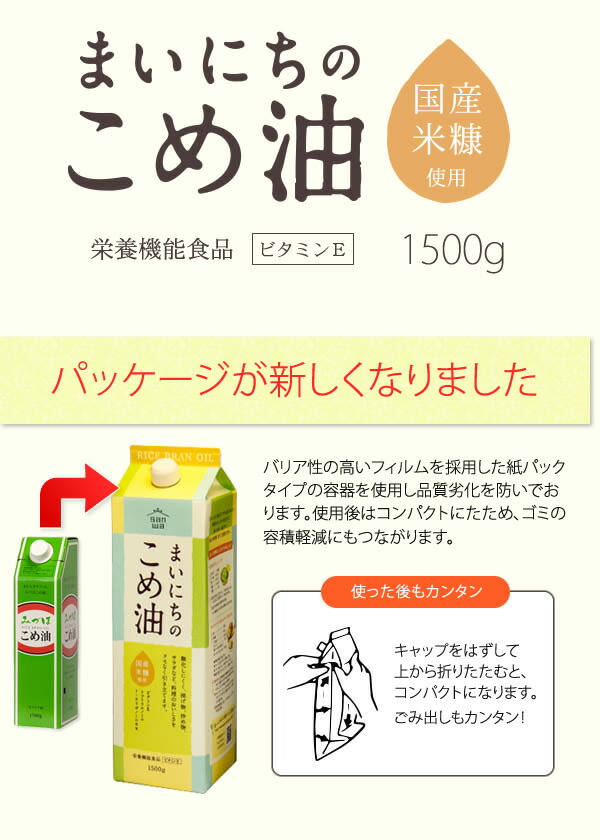 お中元 米油 国産 まいにちのこめ油 1500g×3本 ギフトセット（賞味期限2022年2月）三和油脂