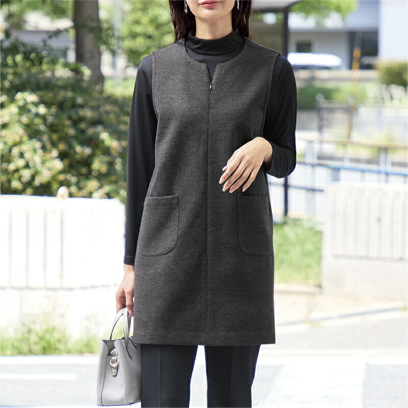 ｅｃｌａＴｓｔｙｌｅメランジキーネックロングベスト