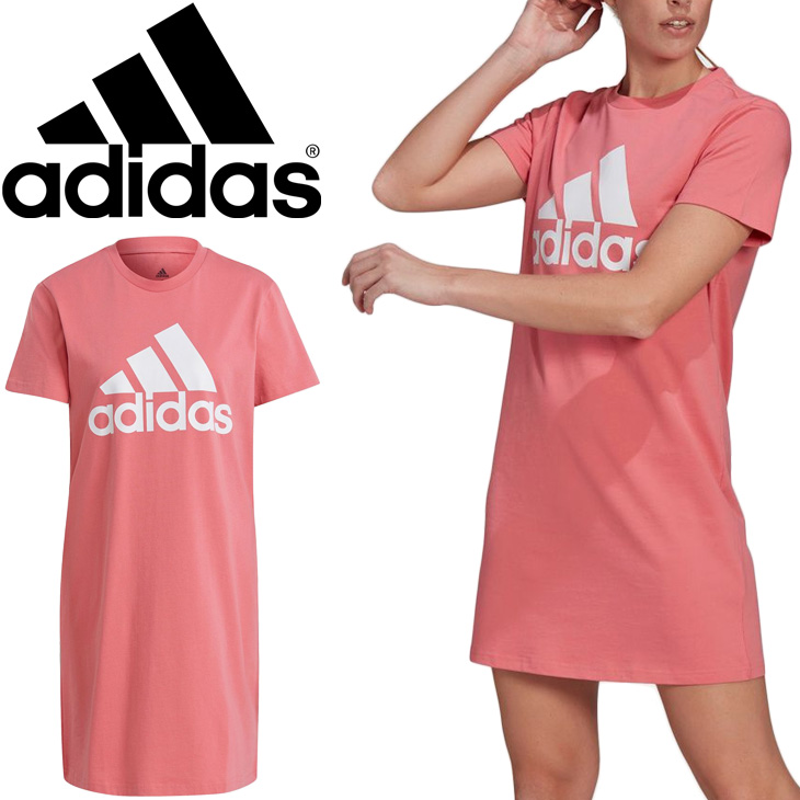 楽天市場 ワンピース 半袖 レディース アディダス Adidas W Ess Bl Sj ドレス スポーティ カジュアル ウェア 女性 ピンク系 ロングtシャツ ルームウェア 275 Gm5590 Apworld