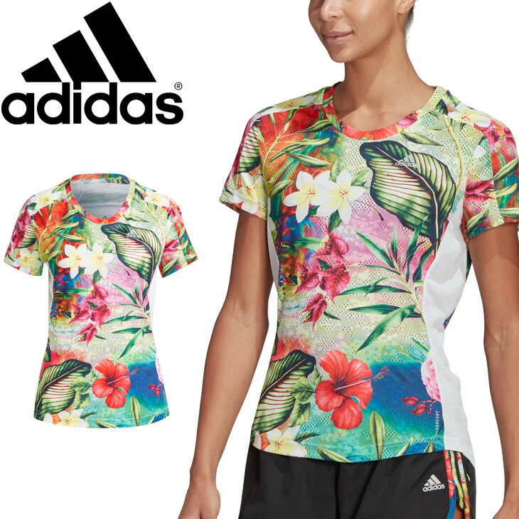 楽天市場 半袖 Tシャツ レディース アディダス Adidas Own The Run Floral Tee W ランニング スポーツウェア 花 ボタニカル柄 女性 ジョギング フィットネス トップス Jle36 Gk6970 Apworld