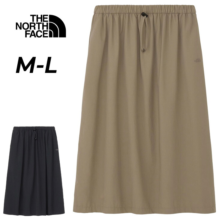 クーポン有【7/25まで】送料無料 ザ・ノース・フェイス ロングスカート レディース THE NORTH FACE ジャーニーズギャザースカート 薄手 ロング丈 ナイロンスカート UVカット UPF50+ 無地 ワンポイント レディースウエア 旅行 トラベル アウトドア ブランド アパレル/NBW32660|APWORLD