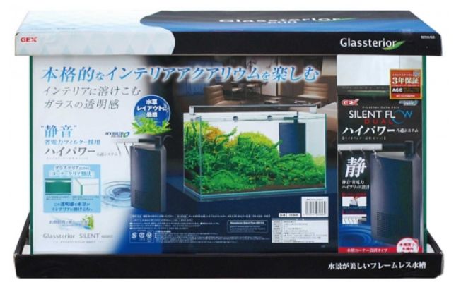 ブラック大特価 Aqua F ｇｅｘ 水槽セット ｇｅｘの新製品のおしゃれな水槽 水槽 フィルターセットグラステリアサイレント ６００ｓｔ ６０ ３０ ３６h ５７リットル サイレントフローデュアル