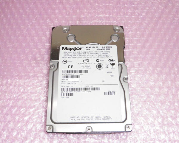 【楽天市場】dell 0cc319maxtor Atlas 15k Ii Ultra320 Scsi 73gb 15k 35インチ 中古