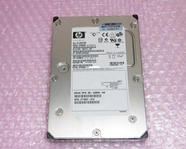 HP 286774-005 (BF03685A35) Ultra320 SCSI 36.4GB 15K  3.5インチ 中古ハードディスク