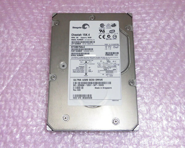 DELL 0D5958 (Seagate ST336754LC) Ultra320 SCSI 80Pin 36GB 15K 3.5インチ 中古ハードディスク