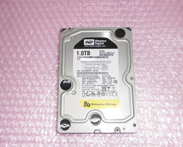 WESTERN DIGITAL WD1003FBYX SATA 1TB 3.5インチ 7200rpm 中古ハードディスク