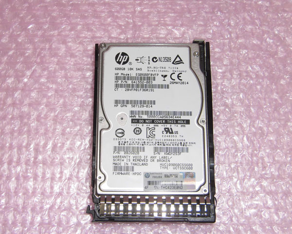 HP 869714-002 (EG000600JWEBH) SAS 600GB 10K 2.5インチ 中古ハードディスク 20,350円
