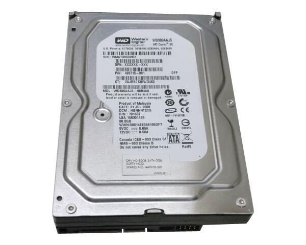 DELL 0UU158 (WD800AAJS) 【中古】 80GB SATA 3.5インチ　SATA