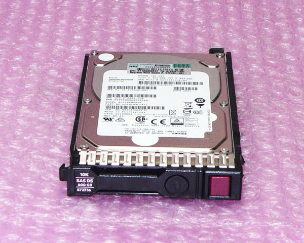 HP 876936-001 (EG000600JWJNH) SAS 600GB 10K 12G 2.5in 中古固定ディスク