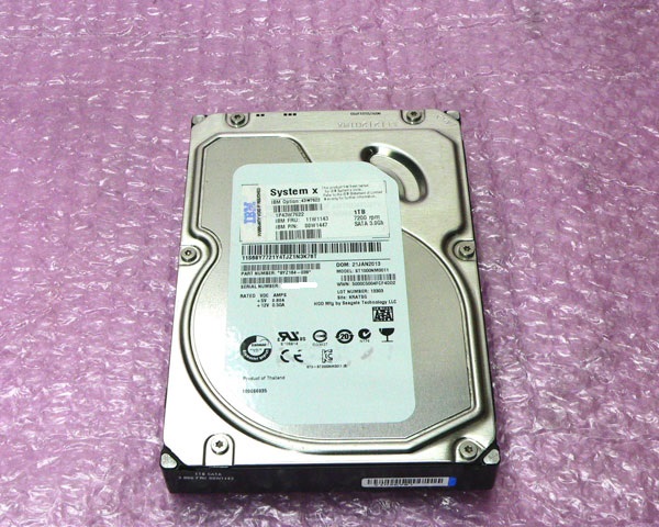 贈答 IBM 11W1143 00W1447 SATA 1TB 7200rpm 3.5インチ 中古