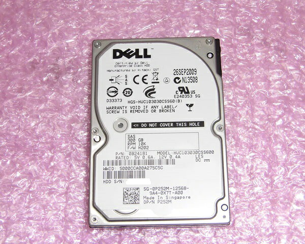 DELL 0P252M (HUC103030CSS60) SAS 300GB 10K 2.5インチ 中古ハードディスク