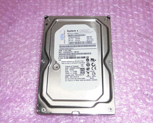 IBM 40K6889(42C0484) 250GB SATA 3.5インチ 中古ハードディスク