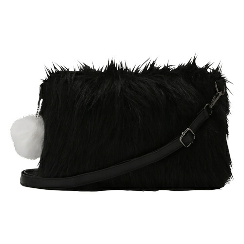There Is Shipment 2way Clutch Bag Black At Shoulder Lady S Bias Plonk On The Fur Same Day A Come