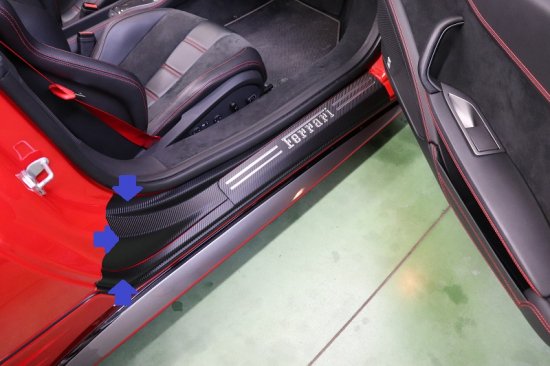 フェラーリ　プレート 楽天市場】フェラーリ458スパイダー スカッフプレートシート