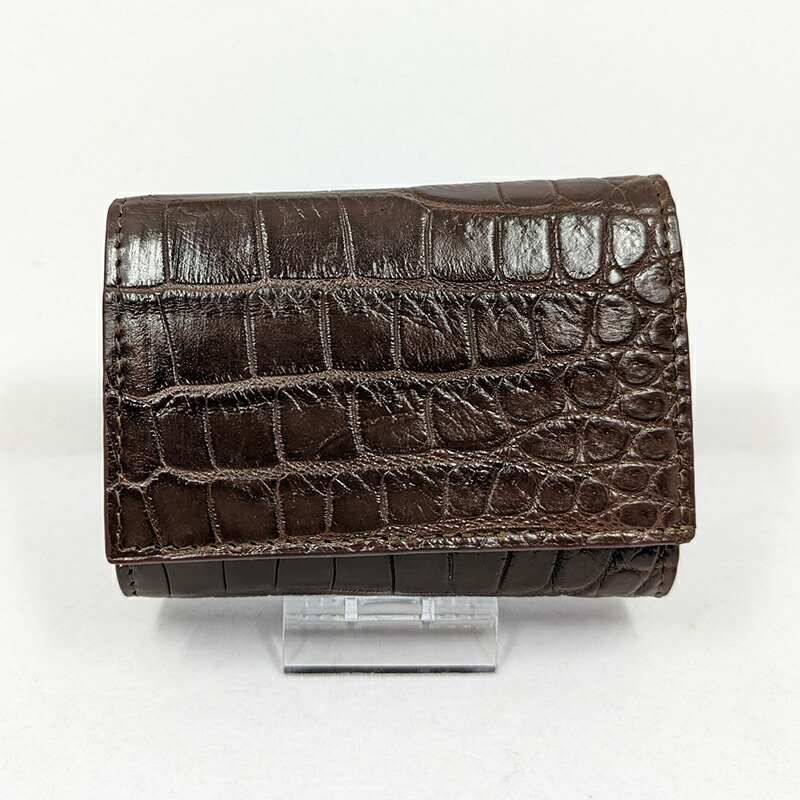 楽天市場】【本物クロコダイル】三つ折り財布 ブラック｜小さいのに