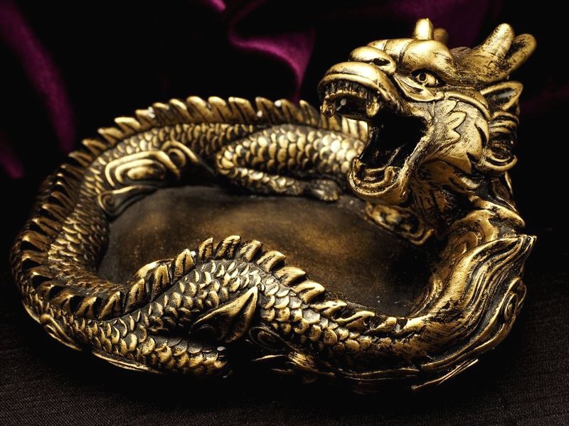 金龍(ドラゴン)置物 ディスプレイ用品 大吉開運 大きな夢の実現 アンティークゴールド ドラゴン置物 【小サイズ】 高さ 約85mm 最大幅 約170mm プチギフト 転勤 退職 お礼 母の日 敬老の日 ギフト