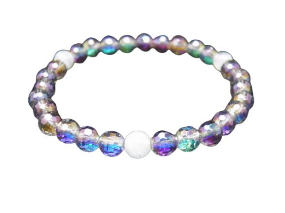 【6mm_Simple_3&acute;sブレスレット】 6mm アクアオーラ アクアマリン3ポイント 風水 パワーストーン / インペリアルオーラ おしゃれ かわいい オシャレ 可愛い プレゼント ギフト 贈り物｜天然石 インペリアルオーラ