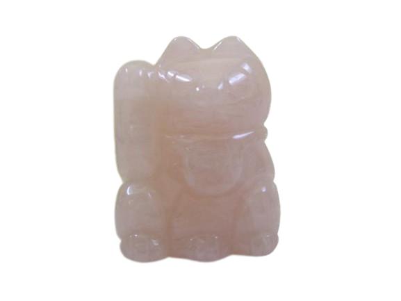 ♦天然石 招き猫 ローズクォーツ 輝石 開運 財運 金運 千客万来 置物 飾り 楽天市場】ローズクォーツ 招き猫 置物 左手招き （福運