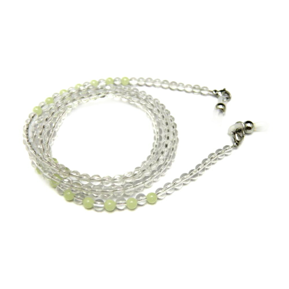 水晶（3A）＆ブラックルチルクォーツ（3A） 4mm玉 デザインメガネチェーン 眼鏡チェーン グラスコード パワーストーン 楽天市場】水晶（3A）＆ブラックルチルクォーツ（3A） 4mm玉 デザイン