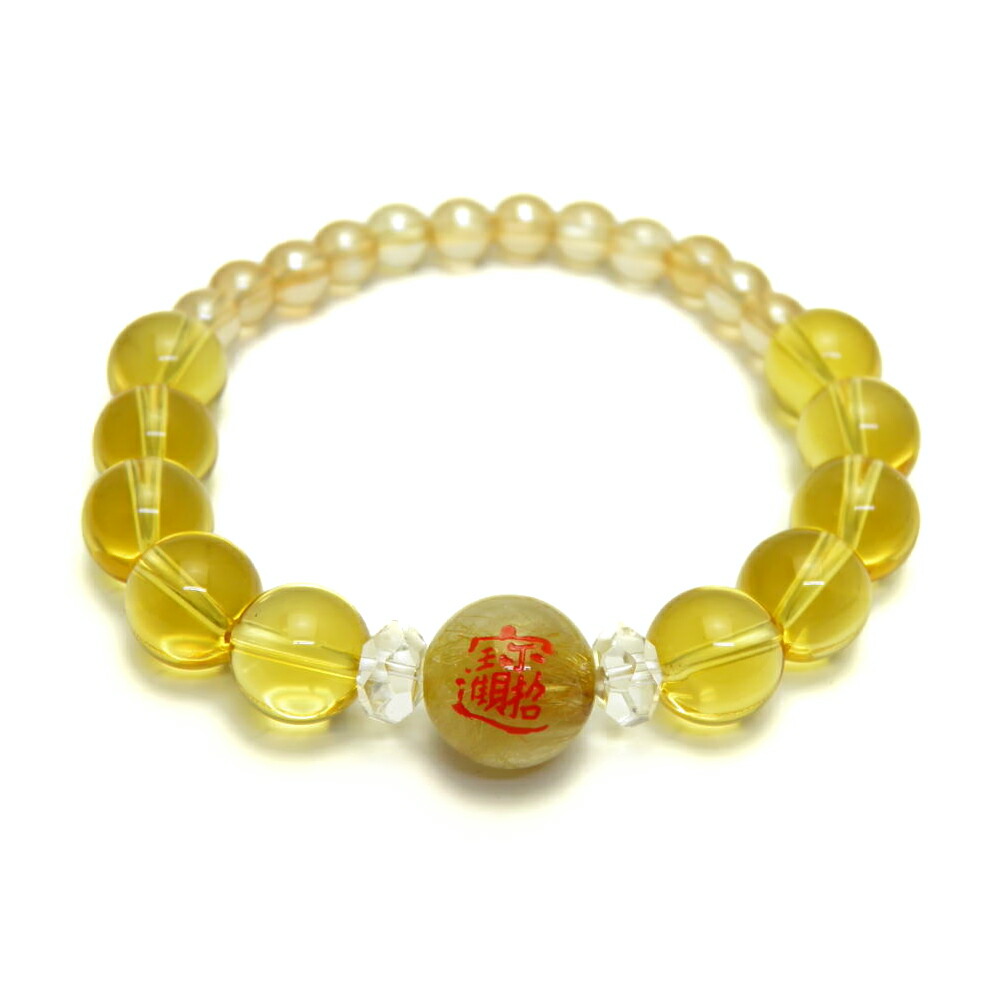 楽天市場】招財進寶 ルチルクォーツ（金色入り）12mm ルチル