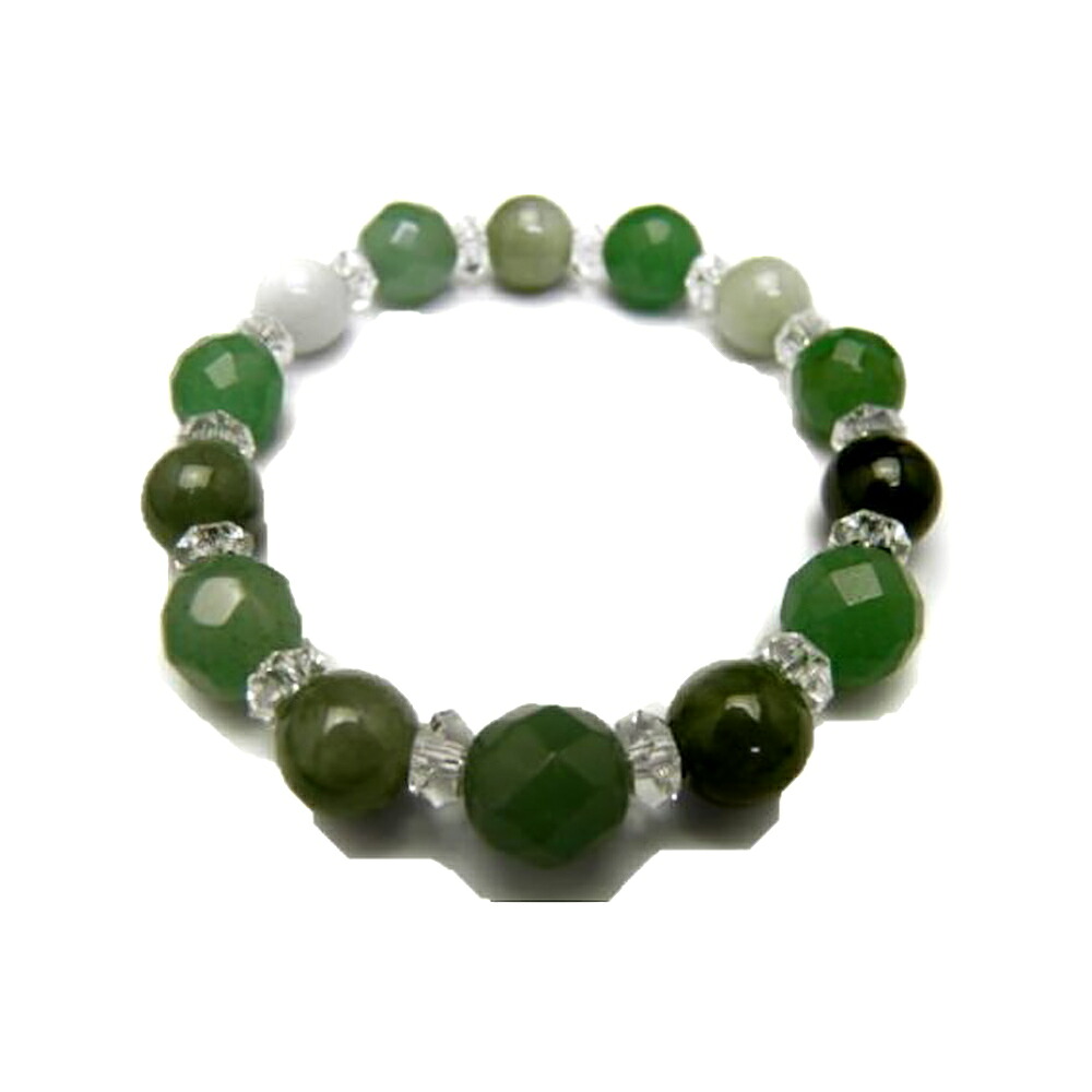 【10mm_Simple_Combiブレスレット】 翡翠＆アベンチュリン 数珠 ブレスレット レディース＆メンズ ギフトに最適 風水 パワーストーン / インペリアルオーラ おしゃれ かわいい オシャレ 可愛い プレゼント ギフト 贈り物