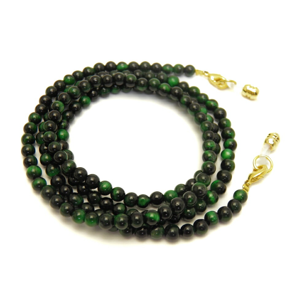 楽天市場】天然石 ゴールデンタイガーアイ3A 4mm玉 メガネチェーン