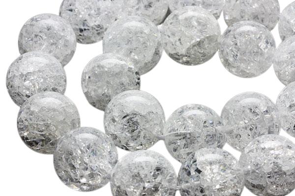 爆裂水晶（クラッククリスタル）18mm玉 一連 天然石 パワーストーン / インペリアルオーラ おしゃれ かわいい オシャレ 可愛い プレゼント ギフト 贈り物