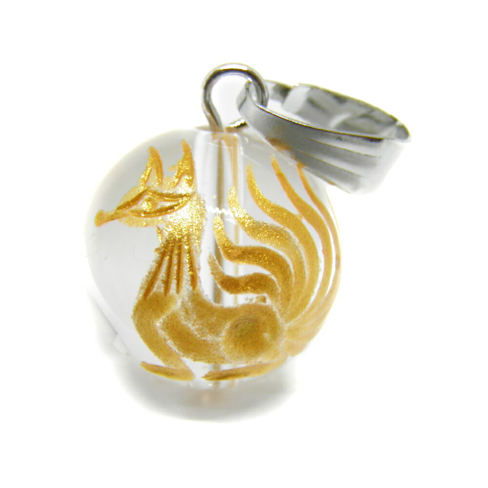 楽天市場】九尾の狐 ゴールデンオブシディアン ペンダントトップ 彫刻