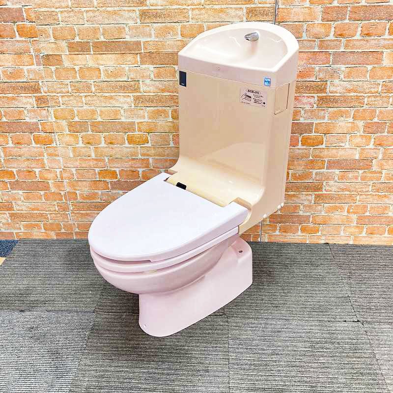 【中古品】【ジャンク扱い】 TOTO トイレ洋式便器(床下排水)「CS87U」とウォシュレット一体型タンク「TCF9011LER」 SR2(パステルピンク) ☆35C