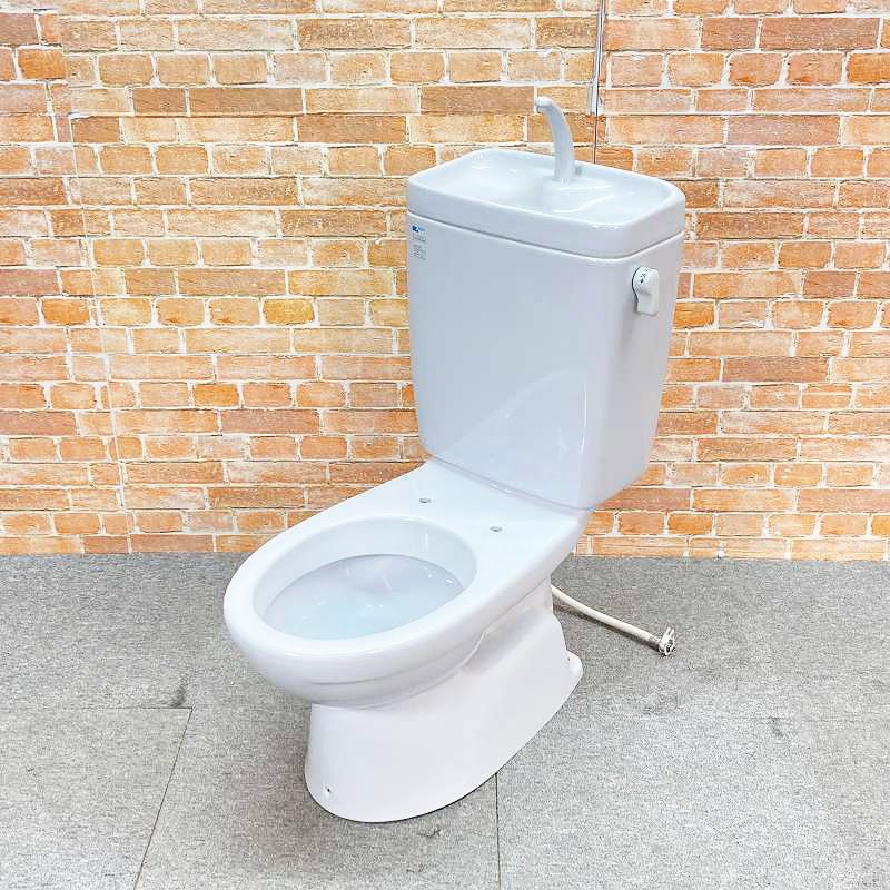 【中古品】【美品】 ソケット付 INAX 室内用便器 洋式幼児用便器 (床下水抜き) 「BC-110ST」 水抜き芯200粍 貯蔵タンク「DT-3810」 一揃い仕掛ける #BB7(青色薄墨色) 41E
