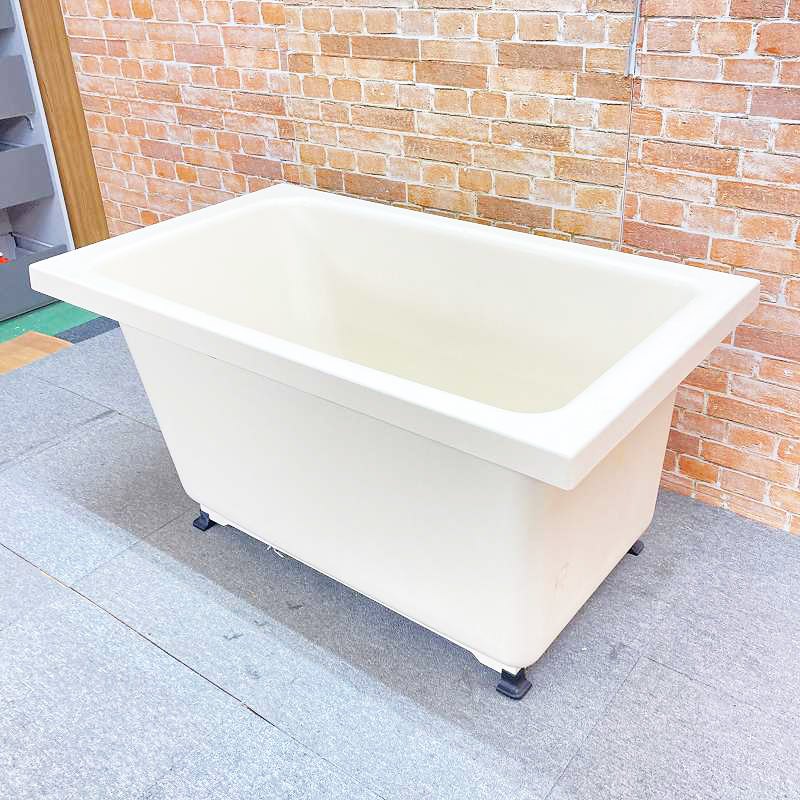 【中古品】前垂れ皆無 材質FRP風呂桶 (幅120糎 1200粍) お風呂 二階建てバスため桶 ポリ風呂桶 #象牙色 4F