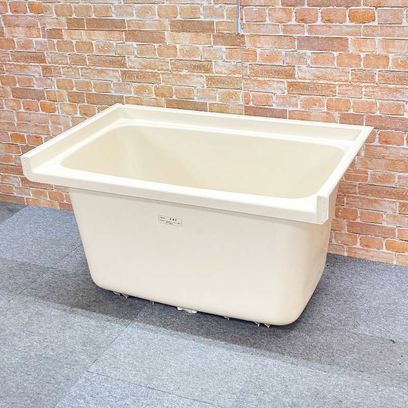 【中古品】 軽量 材質FRP浴槽 お風呂 バスタブ ポリ浴槽 (幅107cm 1070mm) #アイボリー 13G|アクア・ジャパン・プロジェクト