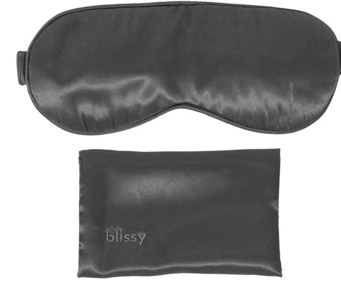 Blissy シルクアイマスク しろがね色薄墨色