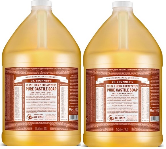 2個セット　特大!　詰め替え用　Dr. Bronner's Pure-Castile Soap ユーカリ　128 fl.oz リキッドタイプ　ドクターブロナー　マジックソープ｜AQUA7 SHOP