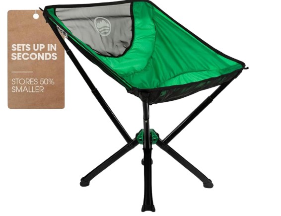 露営女性議長 Cliq Camping Chair - Bottle Sized Compact Outdoor Chair Sets up インチ 15 Seconds Supports 300 LBS Aircraft Grade Aluminum GREEN