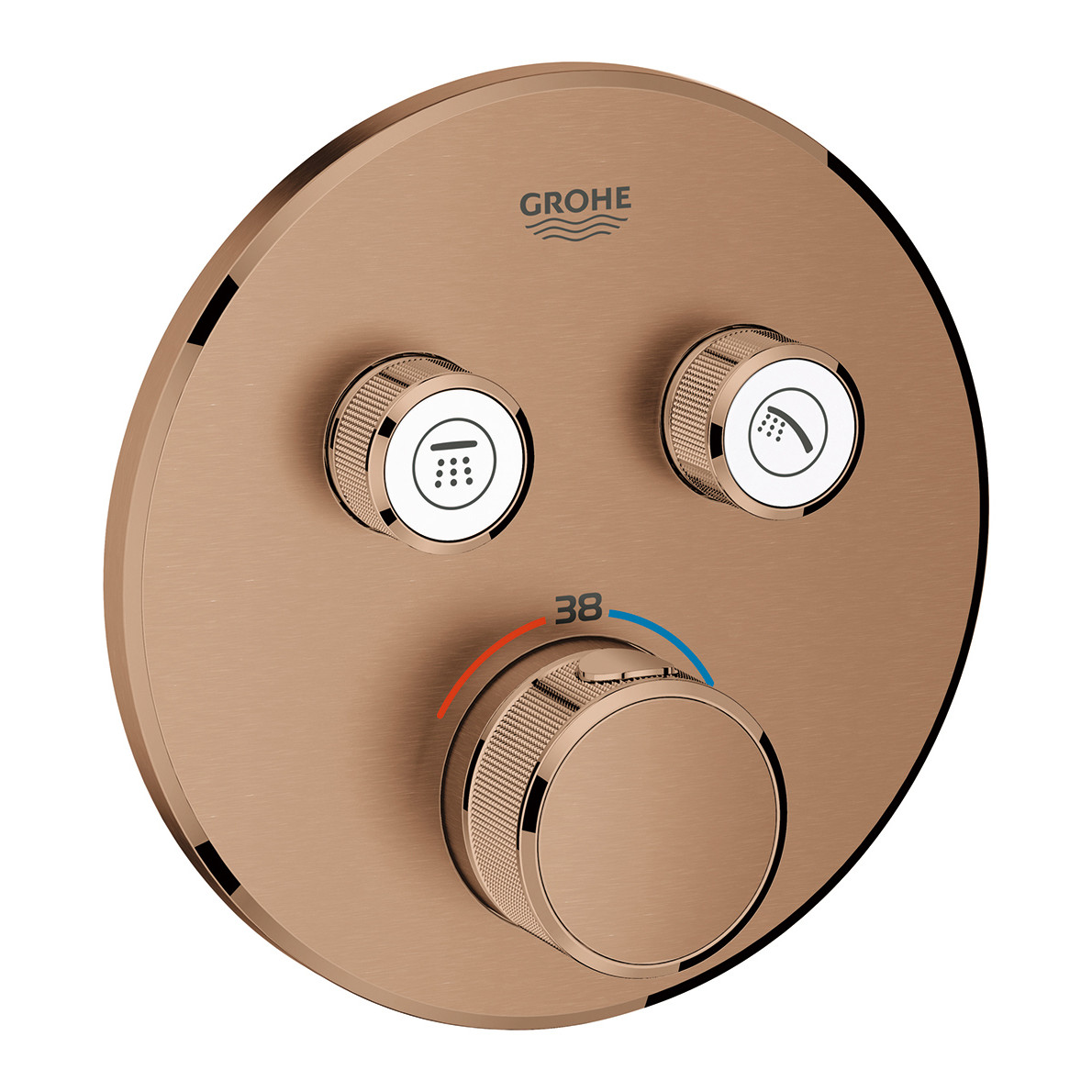 29119DL0J　グローエ GROHE　サーモスタット2バルブ混合栓　ラウンドタイプ　化粧部（ブラッシュドウォームサンセット）※受注生産品｜アクアｓｈｏｐ