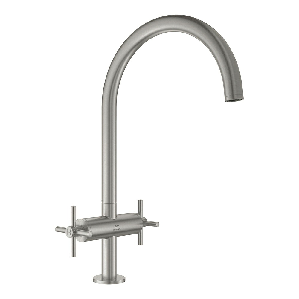 30609DC0J　グローエ GROHE　アトリオ　2ハンドルキッチン混合栓（スーパースチール）※受注生産品｜アクアｓｈｏｐ 81,527円