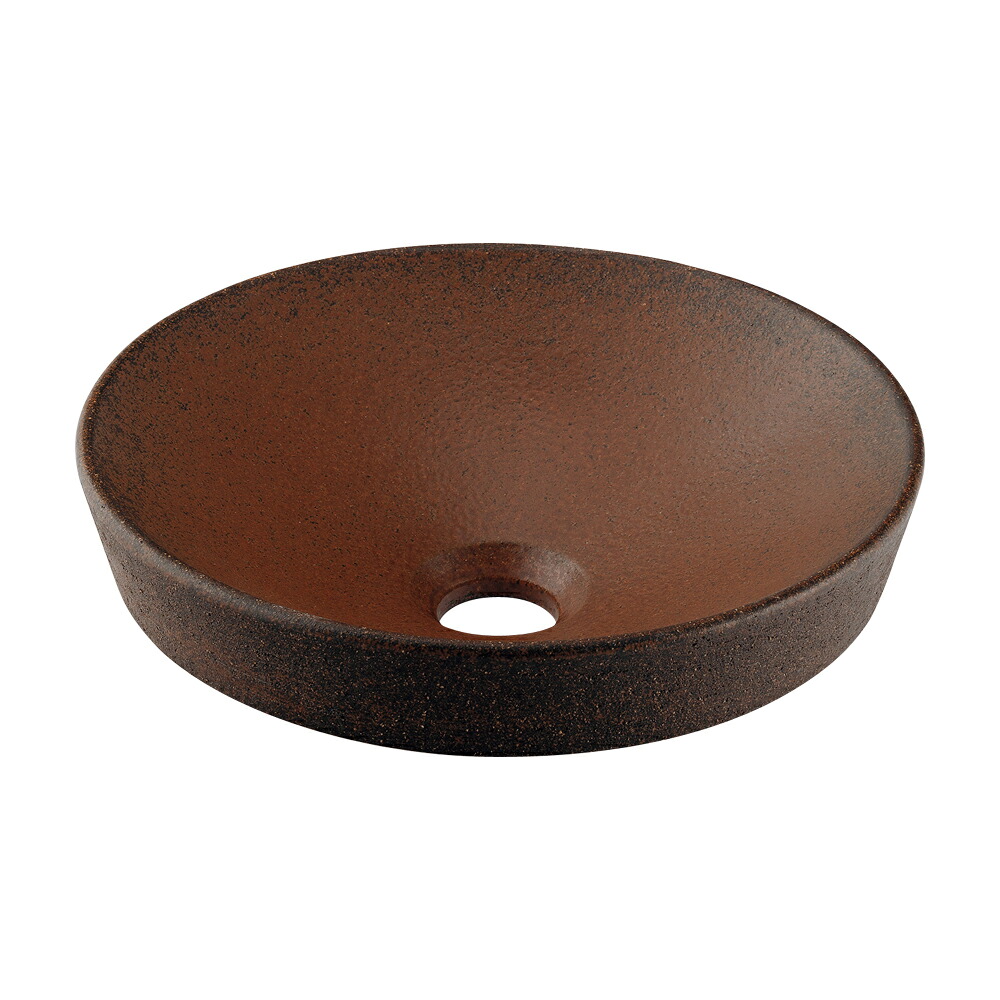 493-012-M　カクダイ　丸型手洗器（窯肌）　瑠珠（りゅうじゅ）｜アクアｓｈｏｐ