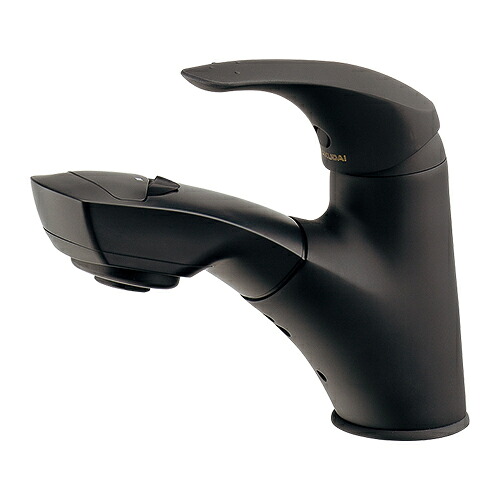 184-005A-MD カクダイ シングルレバー引出し混合栓(マットブラック) TAMON(タモン)|アクアshop