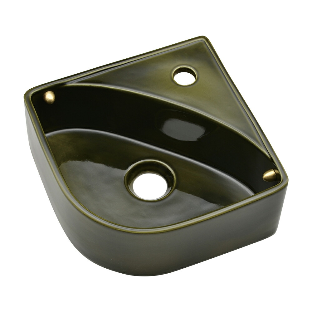 493-233-GR <br>カクダイ <br>コーナー手洗器（茶）
