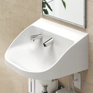 MRS104CPA TOTO 病院用洗面器(樹脂製) 自動水栓 AC100V・電気温水器付きタイプ 自動水石けん供給栓タイプ(注2週)|アクアshop